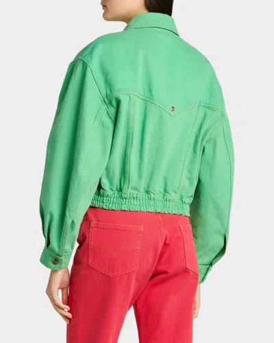 Versace Oversized Blouson Denim Jacket In Multi