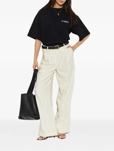 Allsaints Guardian Amelie Short Sleeve Graphic Logo T-shirt With Back Print In Black