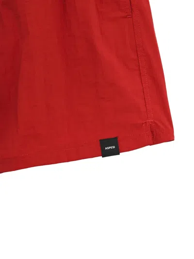 Aspesi Swim Shorts Nylon Silk Back Pocket In Red