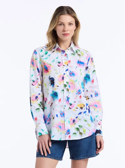 Robert Graham Carrie Long Sleeve Woven Shirt In Blue