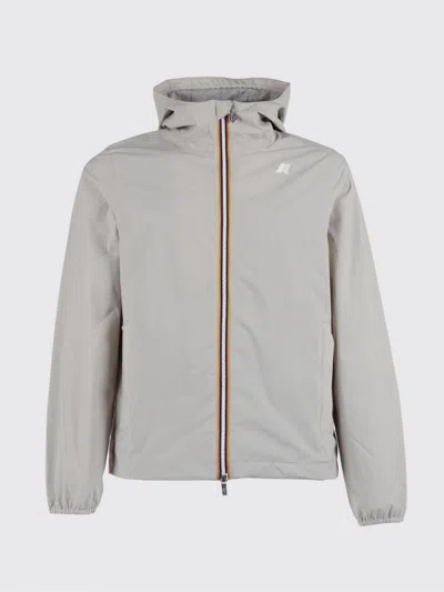 K-way Hooded Short Jacket Drawstring Collar In Gray