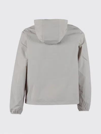 K-way Hooded Short Jacket Drawstring Collar In Gray