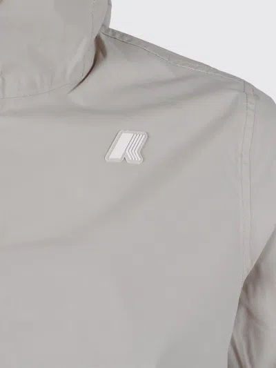 K-way Hooded Short Jacket Drawstring Collar In Gray
