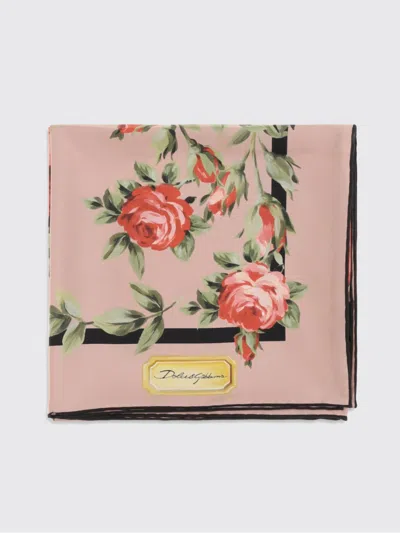 Dolce & Gabbana Women Multicolor Silk Square Scarf With All-over Floral Motif And Logo On The Front In Multi