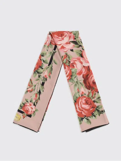 Dolce & Gabbana Women Multicolor Silk Square Scarf With All-over Floral Motif And Logo On The Front In Multi