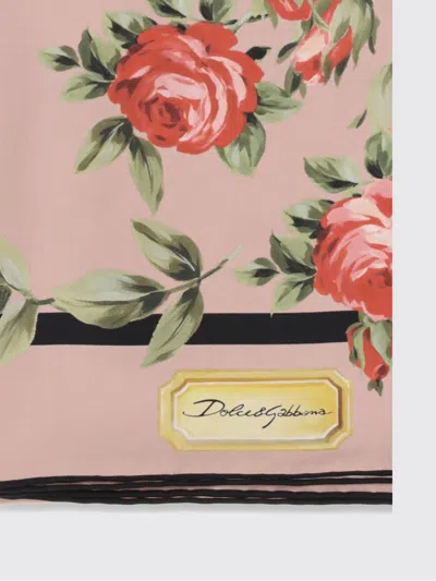 Dolce & Gabbana Women Multicolor Silk Square Scarf With All-over Floral Motif And Logo On The Front In Multi