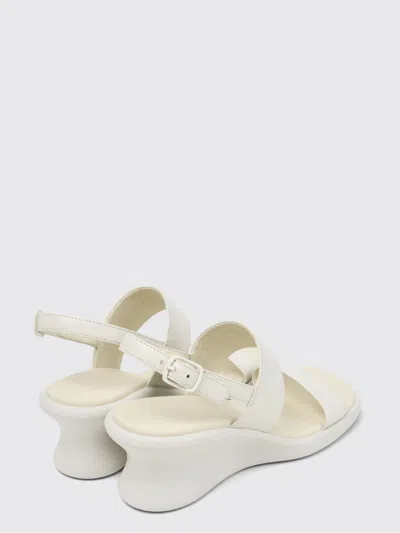 Camper Louise Slingback Platform Wedge Sandal In White