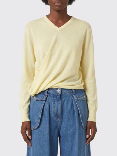 Loewe V-neck Draped Sweater In Yellow