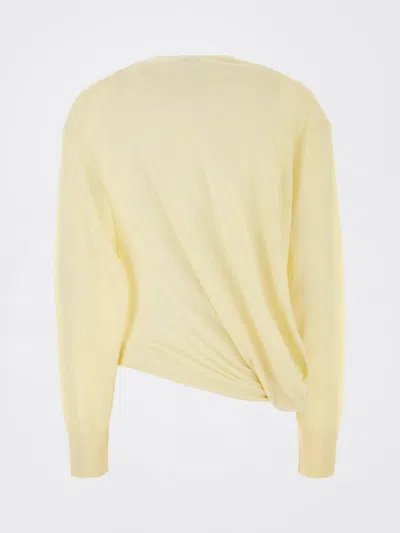Loewe V-neck Draped Sweater In Yellow