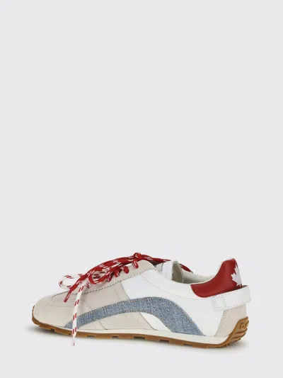 Dsquared2 Beige Dc-642 Maple Leaf Sneakers In White