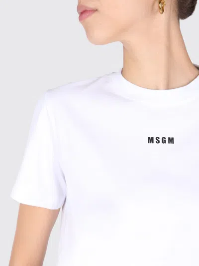 Msgm T-shirt Woman  In White