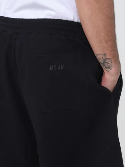 Msgm Shorts Men  In Black