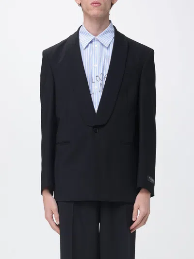 Msgm Shawl-lapel Jacket In Black