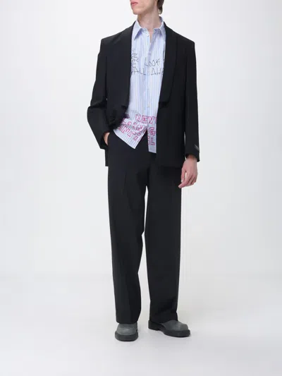 Msgm Shawl-lapel Jacket In Black