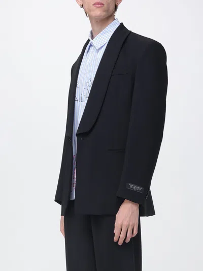 Msgm Shawl-lapel Jacket In Black