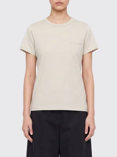 Maison Margiela Woman T-shirt Ivory Size M Cotton In Neutral