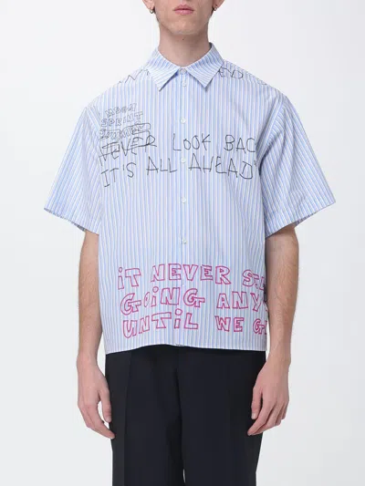 Msgm Pantalone In Cotone Con Doppio Elastico In Blue