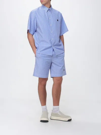 Msgm Shorts Men  In Blue