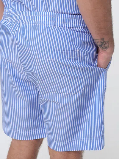 Msgm Shorts Men  In Blue