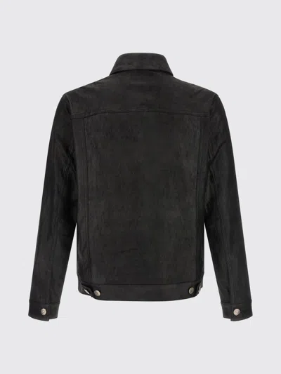 Giorgio Brato Black Solid Shirt Collar Jacket In Black
