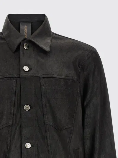 Giorgio Brato Black Solid Shirt Collar Jacket In Black