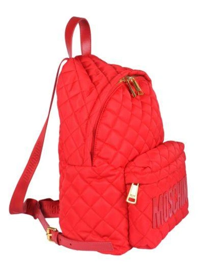 Shop Moschino Quilted Backpack In B2115