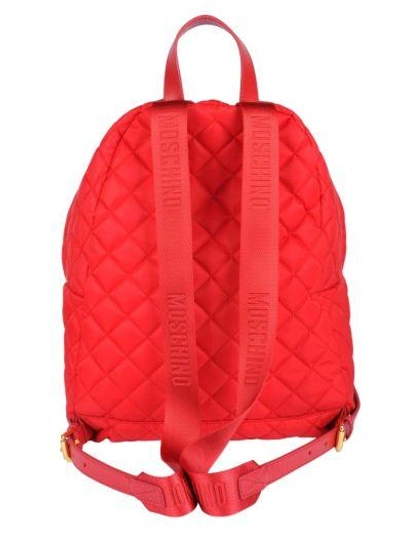 Shop Moschino Quilted Backpack In B2115