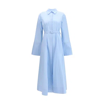 Gabriela Hearst Carmina Maxi Shirtdress In Light Blue Sea Island Cotton