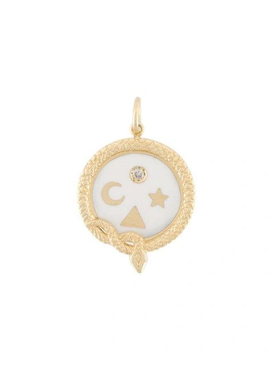 Shop Foundrae 18kt Yellow Gold Wholeness Petite Medallion Charm In Metallic