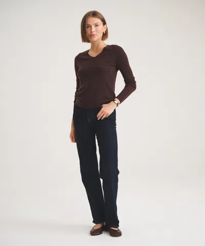 Naadam Basic Cashmere V-neck Sweater In Brown