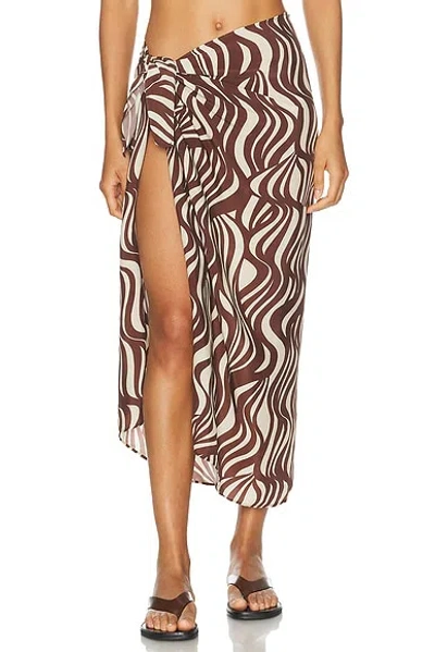 Enza Costa Wave Print Sarong In Multi