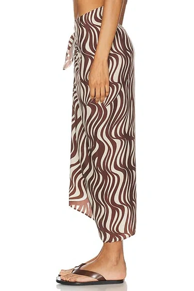 Enza Costa Wave Print Sarong In Multi
