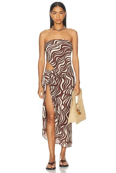 Enza Costa Wave Print Sarong In Multi
