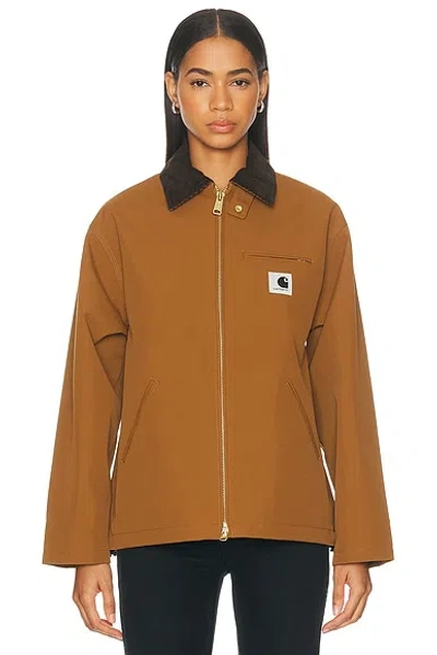 Carhartt Og Detroit Zip-up Jacket In Brown