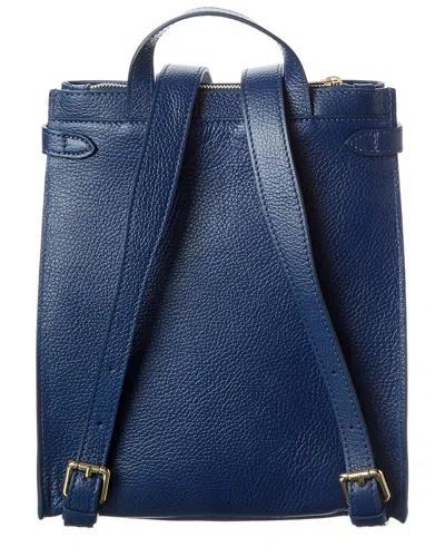 Italian Leather Backpack In Blue
