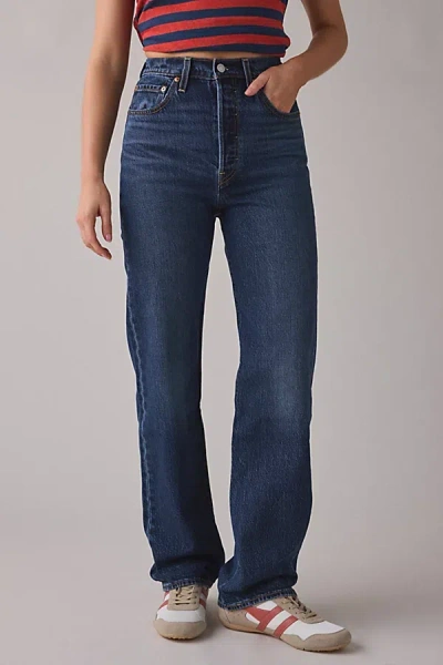 Levi's High Rise Straight Leg Jeans In Apply Now In Blue