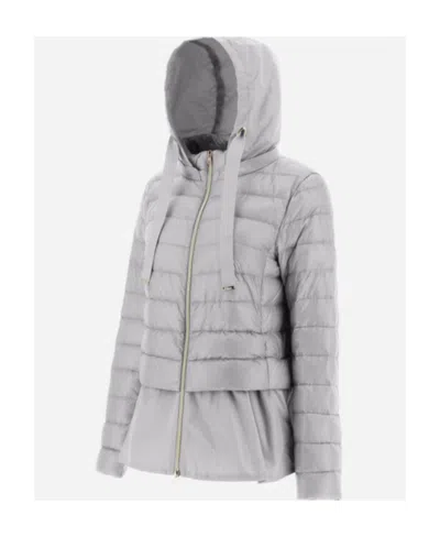 Herno Logo Down Jacket In Gray