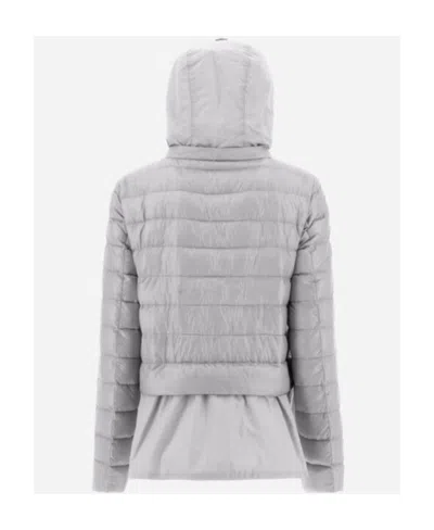 Herno Logo Down Jacket In Gray
