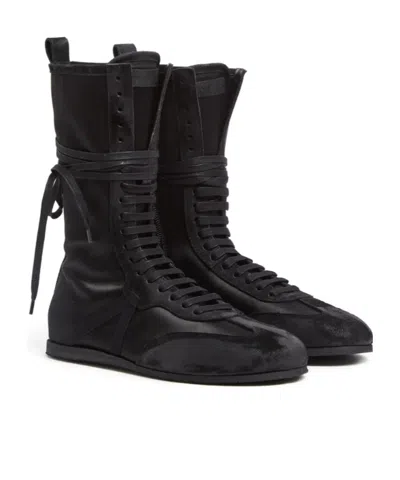 Ann Demeulemeester Fides Soft High-top Boxing Sneakers In Animal Print