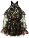 ALEXIS floral print cold-shoulder dress,DRYCLEANONLY