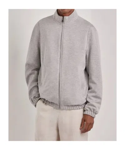 Canali Nuvola Dune Reversible Blouson Jacket In Technical Fabric And Jersey In Neutral