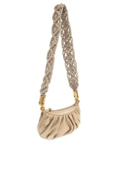 Balmain Frame Mini Shoulder Bag In Nude