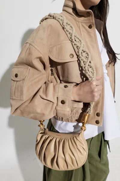 Balmain Frame Mini Shoulder Bag In Nude