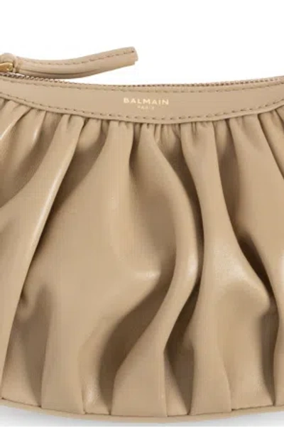 Balmain Frame Mini Shoulder Bag In Nude