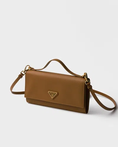 Prada Flip Wallet In Brown