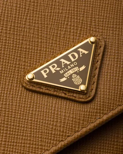 Prada Flip Wallet In Brown