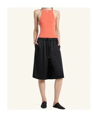 Courrèges Cut-out Swimsuit In Brown