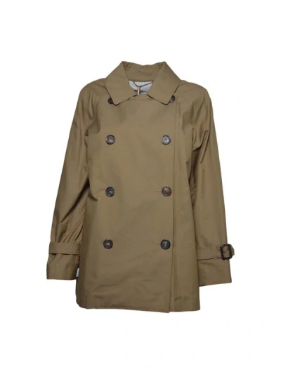 Max Mara Belted Double-breasted Coat In Brown