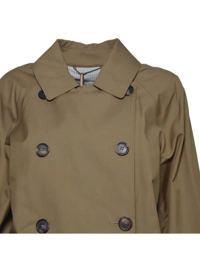 Max Mara Belted Double-breasted Coat In Brown