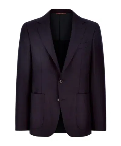Canali Kei Navy Blue Modern-fit Jacket In Pure Impeccabile Wool
